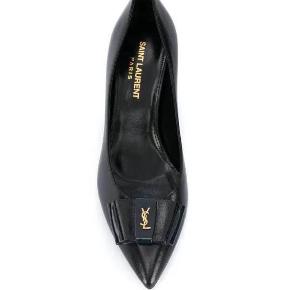 Saint Laurent Black Pointed Toe Heels